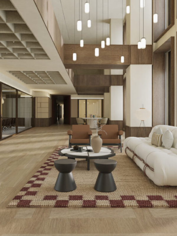 Coworking LOOM no centro de Madrid, junto a Callao, com espaços de trabalho modernos, áreas colaborativas e um design contemporâneo pensado para profissionais e empresas.