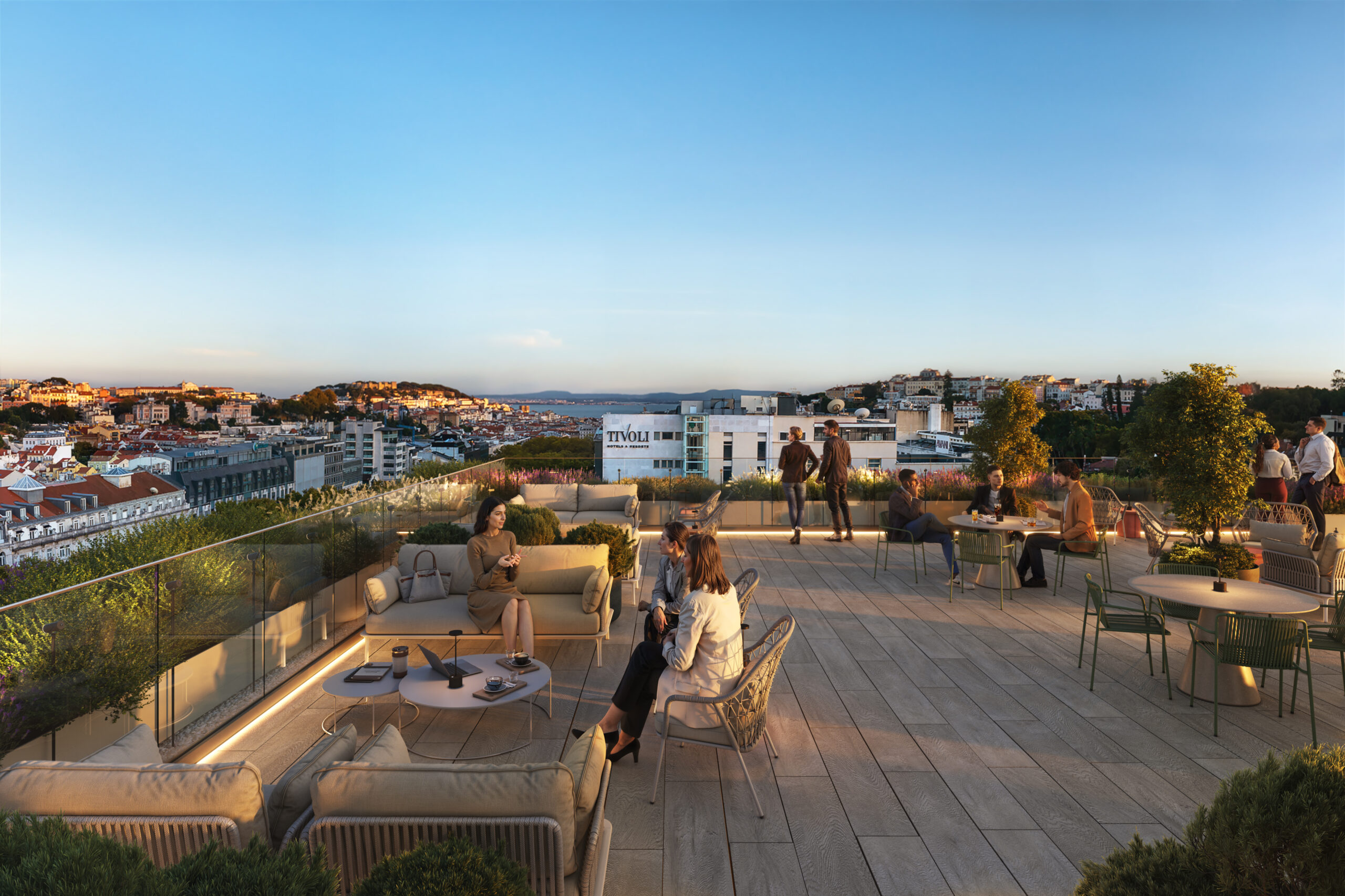 Zona de rooftop para bienestar en Edificio Liberdade 201